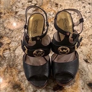 Michael Kors Black Leather/GoldHeels